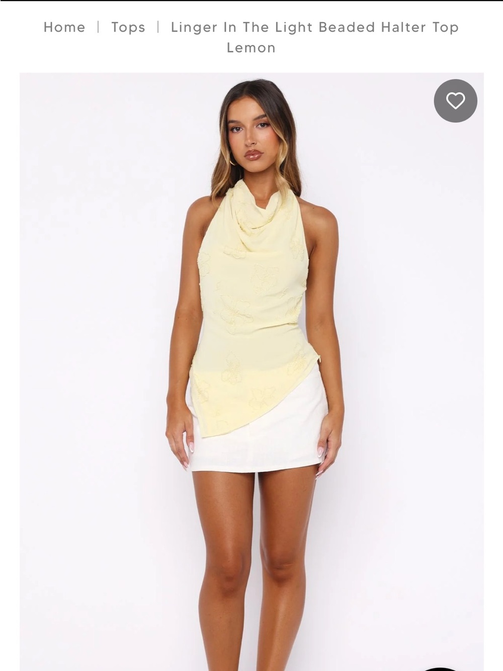 White Fox Boutique Linger In The Light Beaded Halter Top